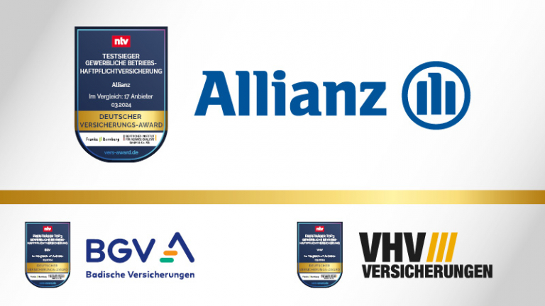 Deutscher Versicherungs-Award 2024 - Top 3 -Gewerbe Betriebshaftpflicht